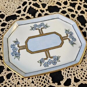 Porcelain Trinket Jewelery Dish Floral Signed Lee Handpainted Limoges France